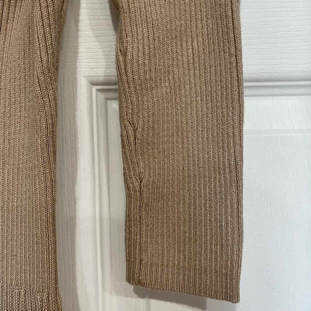 FREE w purchase knit skater dress, 3/4 sleeves, knee length, taupe color, pullon - Picture 6 of 12